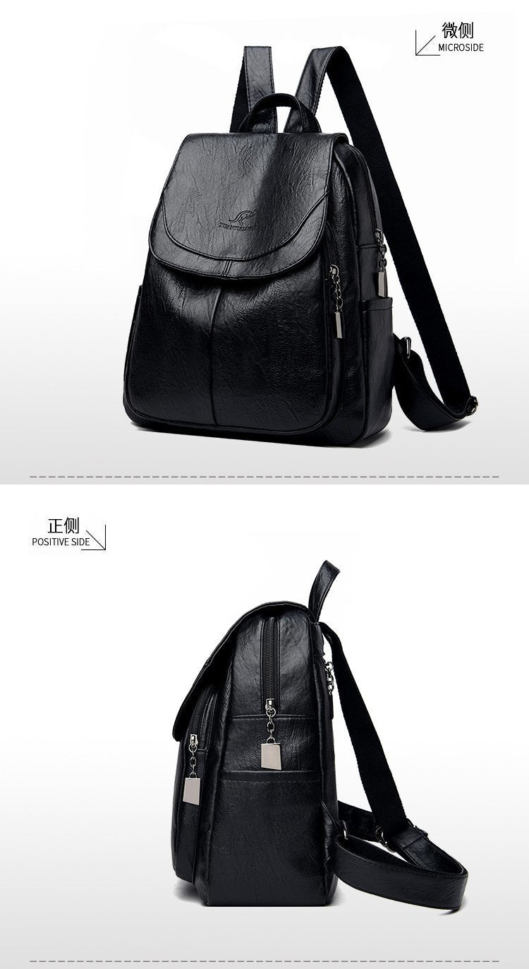 Cross-Border Women's Bag Backpack 2025 New Soft Leather Fashion Versatile Backpack Women's Large Capacity Travel Bag Ready for Sale