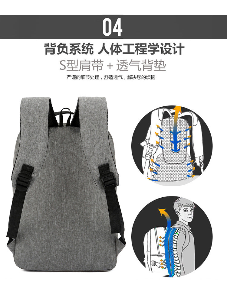 Cross-Border Wholesale Laptop Backpack, Backpack, Casual Three-Piece Gift, Casual School Bag, Men's and Women's Backpack