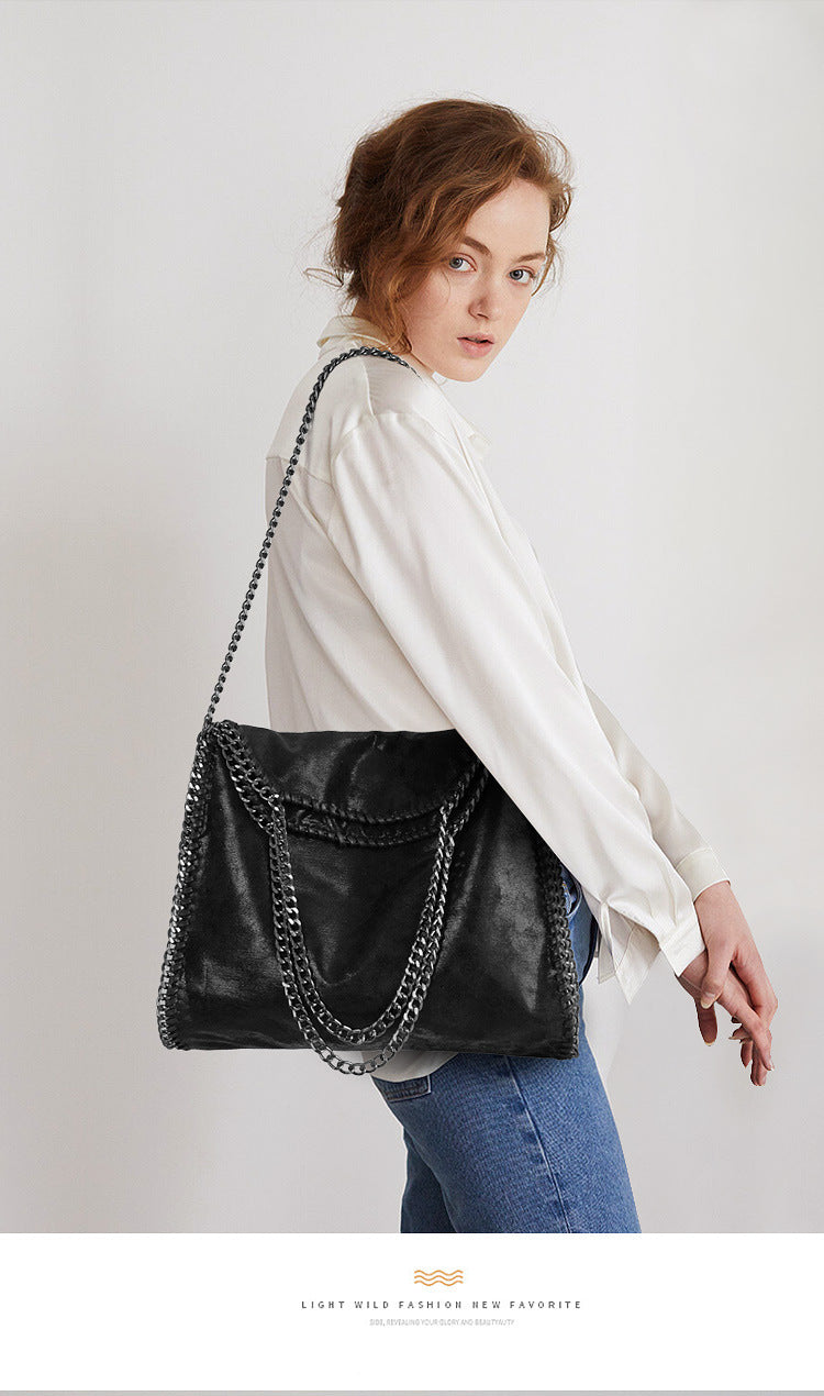 Aliexpress Foreign Trade 2025 New Chain Women's Bag Foldable Women's Shoulder Bag Factory Direct Sales Large Bag Wholesale