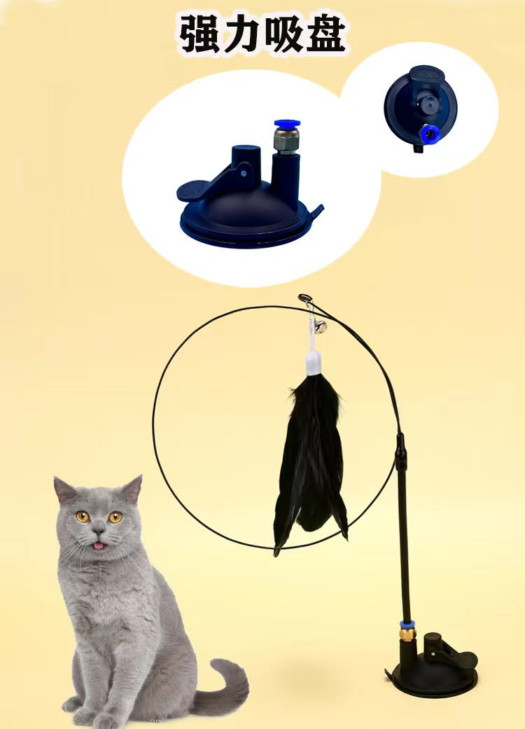 Detachable Self-Adhesive Cat Teasing Stick, Suction Cup, Cat Toy Accessories, Bite-Resistant Cat and Dog Toys, Self-Pleasure and Boredom Relief Pet Supplies