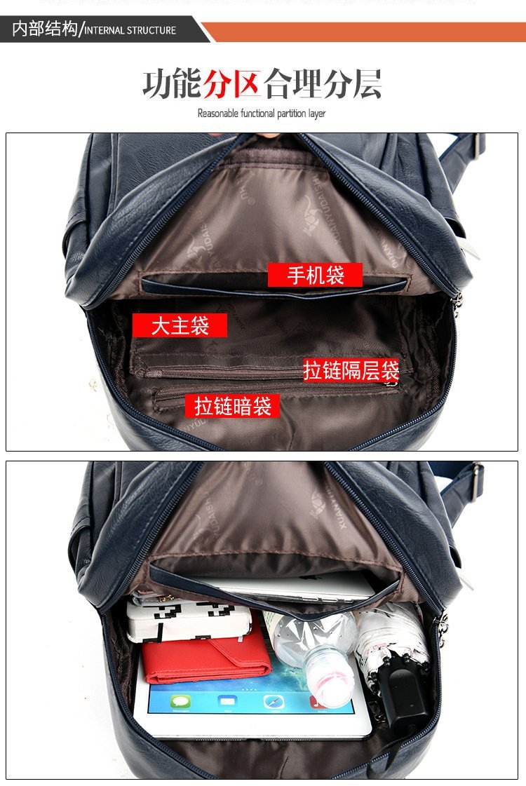Cross-Border Women's Bag Backpack 2025 New Soft Leather Fashion Versatile Backpack Women's Large Capacity Travel Bag Ready for Sale