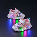 2024 Spring and Autumn New Breathable Children's Running Shoes Mesh Surface 1-6 Years Old Dad Shoes LED Luminous Children's sneaker Trendy