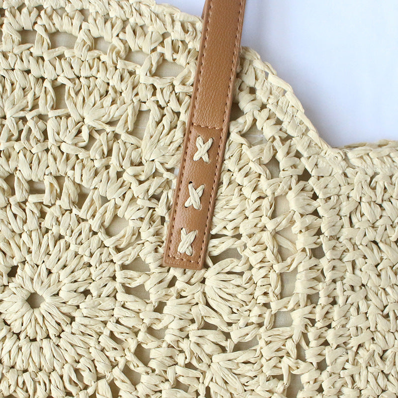 Straw Bag New Women's Handmade Woven Bag Shoulder Bag Hollow All-match Fashionable Simple Seaside Beach Vacation