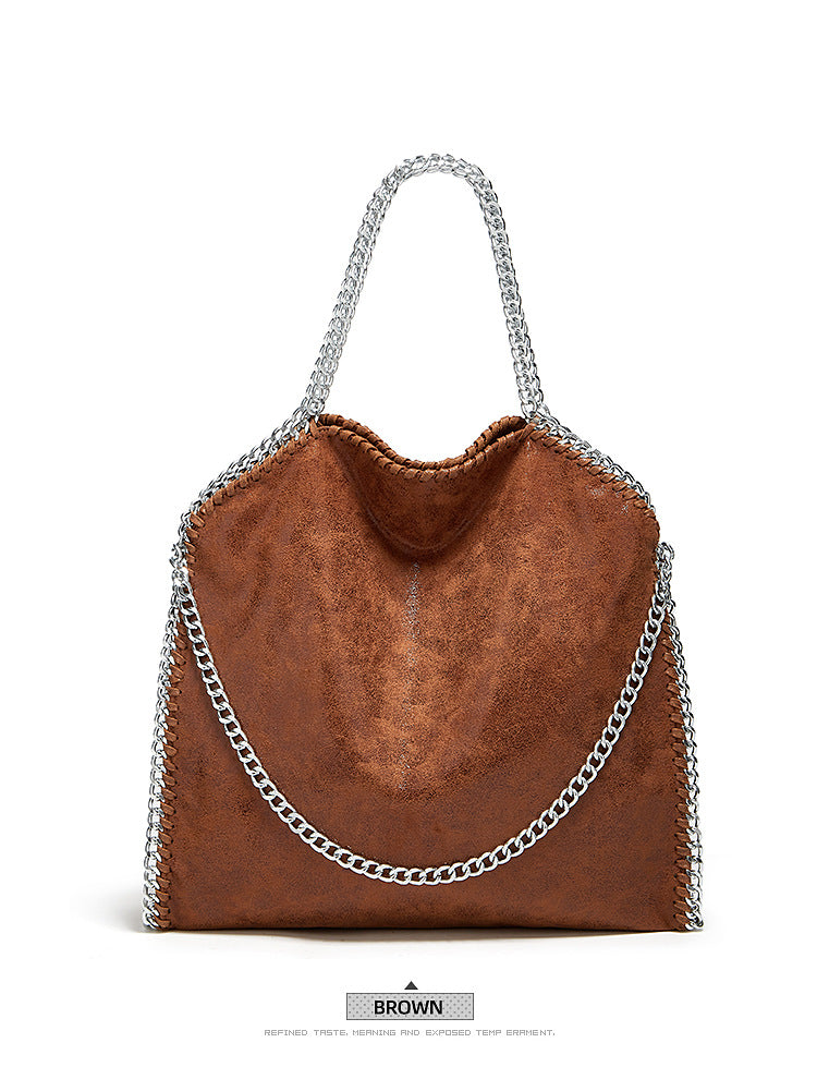 Aliexpress Foreign Trade 2025 New Chain Women's Bag Foldable Women's Shoulder Bag Factory Direct Sales Large Bag Wholesale
