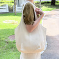Summer Lazy Style Large-Capacity Hollow-Out Knit Bag for Women, Versatile and Stylish with a High-End Feel, Vacation Style
