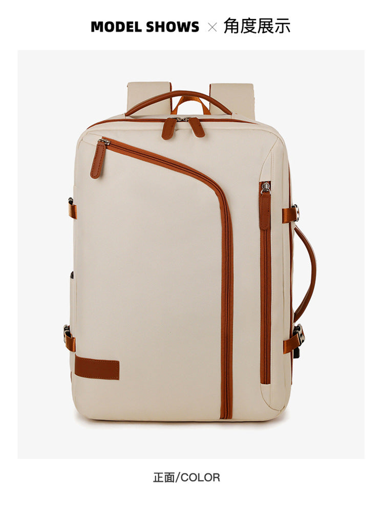 Backpack Expandable 15.6inch Business Backpack Multifunctional Casual Travel Backpack Contrast Color Student School Bag