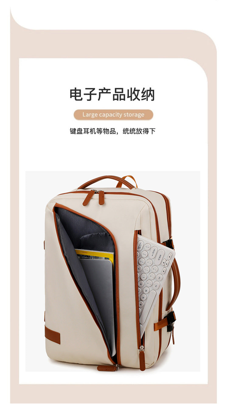 Backpack Expandable 15.6inch Business Backpack Multifunctional Casual Travel Backpack Contrast Color Student School Bag