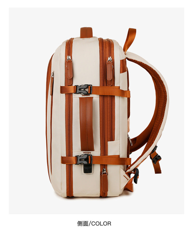 Backpack Expandable 15.6inch Business Backpack Multifunctional Casual Travel Backpack Contrast Color Student School Bag