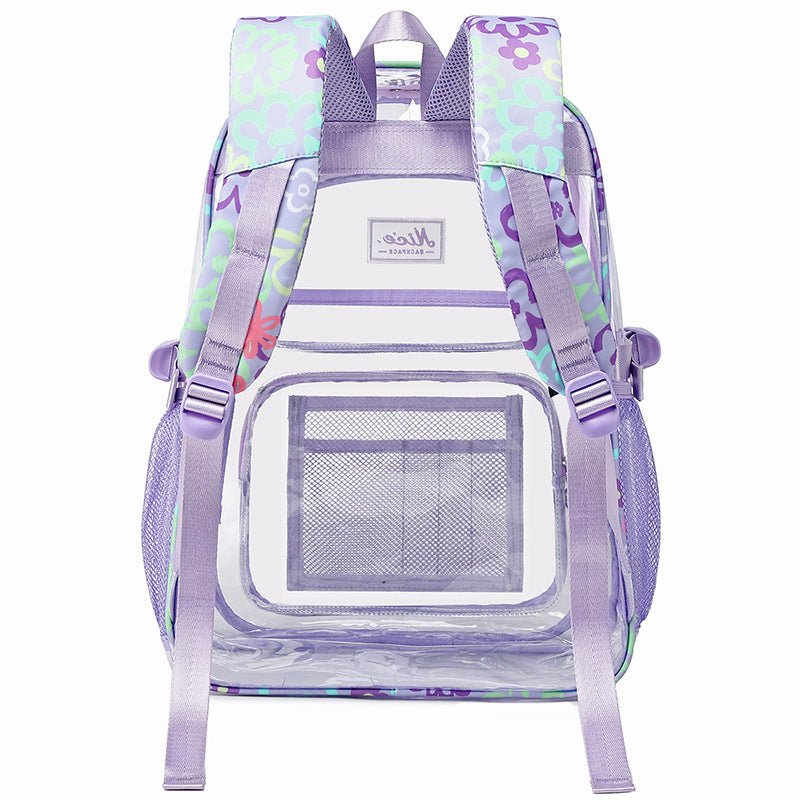 2026 Amazon New Pvc Transparent Backpack for Women, Campus College Student Bag, Large Capacity Casual Backpack