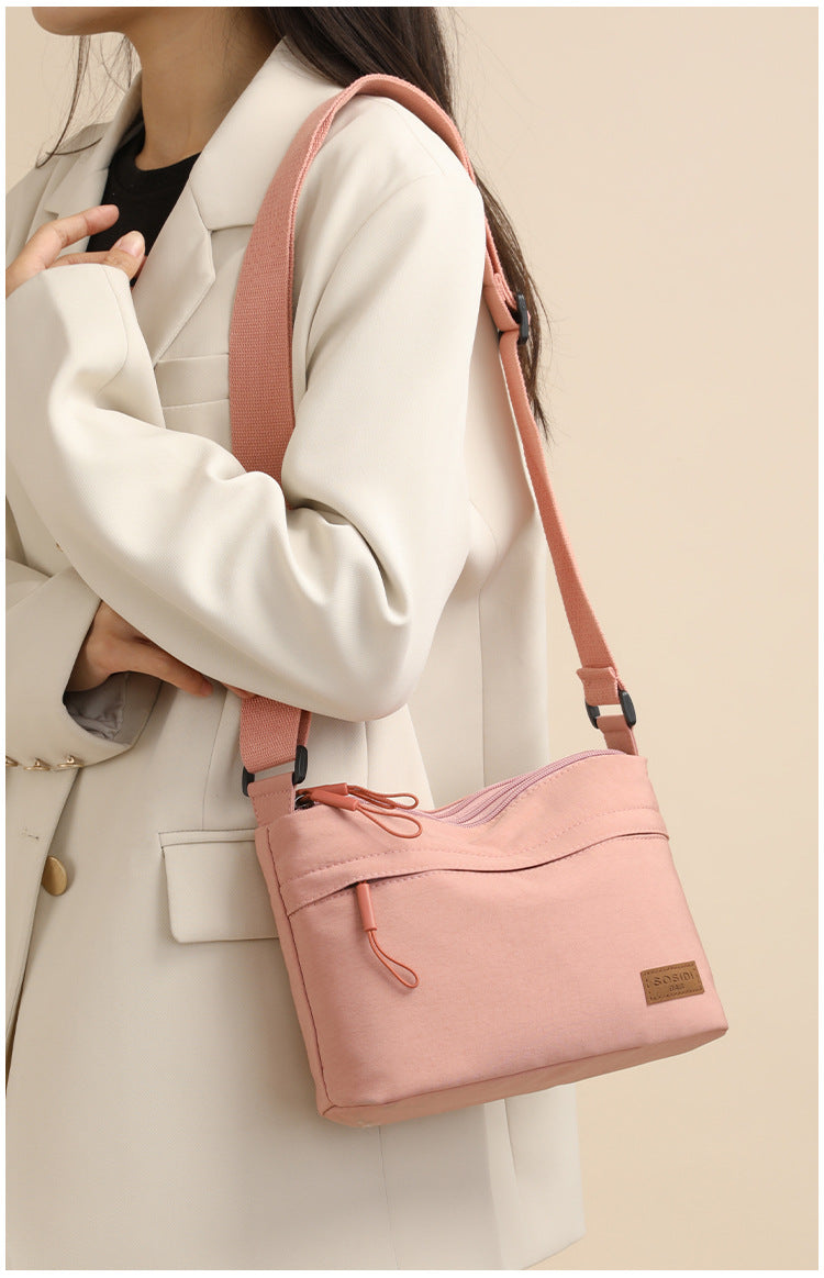 Casual Pure Color Nylon Cloth Bag for Women 2025 New Multifunctional Casual Waterproof Portable Fashion Shoulder Crossbody Bag
