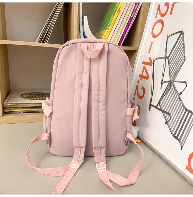 Wholesale New Casual Fashion Korean Style Fresh Color Contrast Backpack Middle School Student Schoolbag Japanese Niche Design Backpack