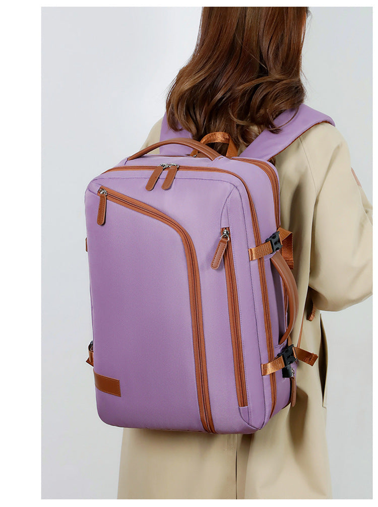 Backpack Expandable 15.6inch Business Backpack Multifunctional Casual Travel Backpack Contrast Color Student School Bag