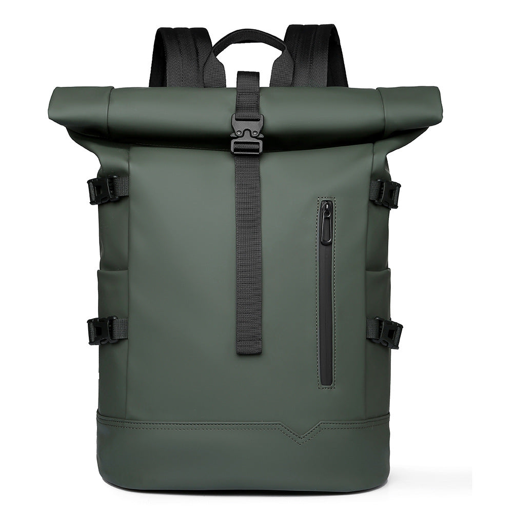 2025 Summer Cross-Border Backpack Men's Roll-Top Business Computer Bag Work Commuting Leisure Travel Backpack Fashion Trend