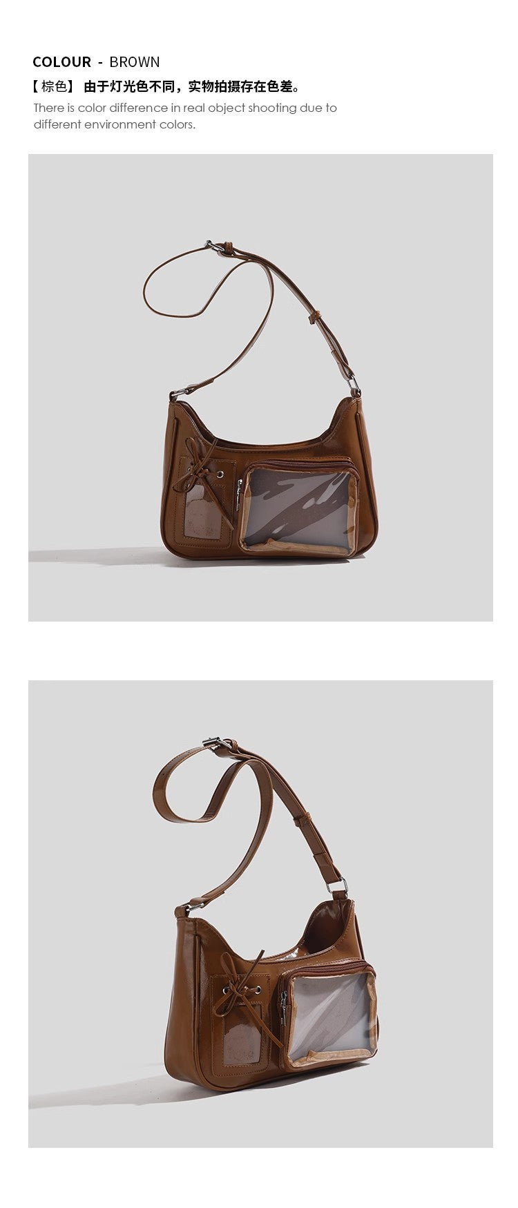 2025 New Japanese Pain Bag Single Shoulder Crossbody Bag Secondary Texte Small Food Daily Transparent Bag for Women
