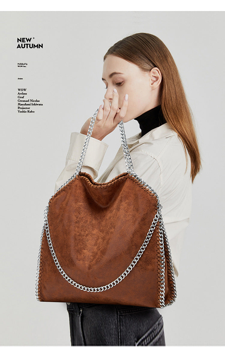 Aliexpress Foreign Trade 2025 New Chain Women's Bag Foldable Women's Shoulder Bag Factory Direct Sales Large Bag Wholesale