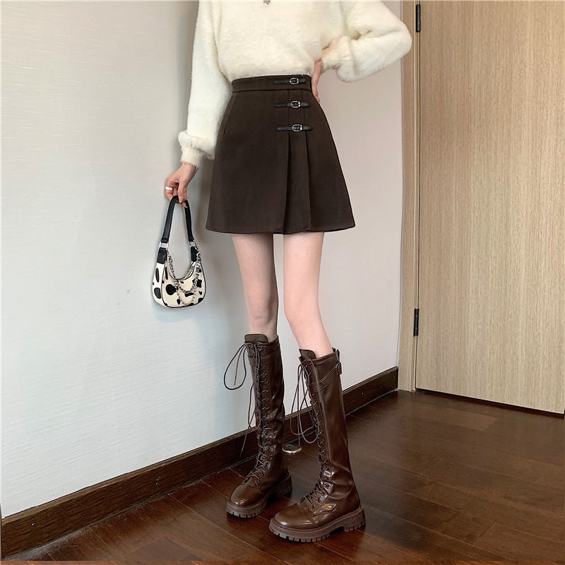 Pleated Skirt Summer Women's Asymmetrical Short Skirt Plus Size Fat Mm High Waist Hip Skirt Slimming Look Crotch-covering A-line Skirt