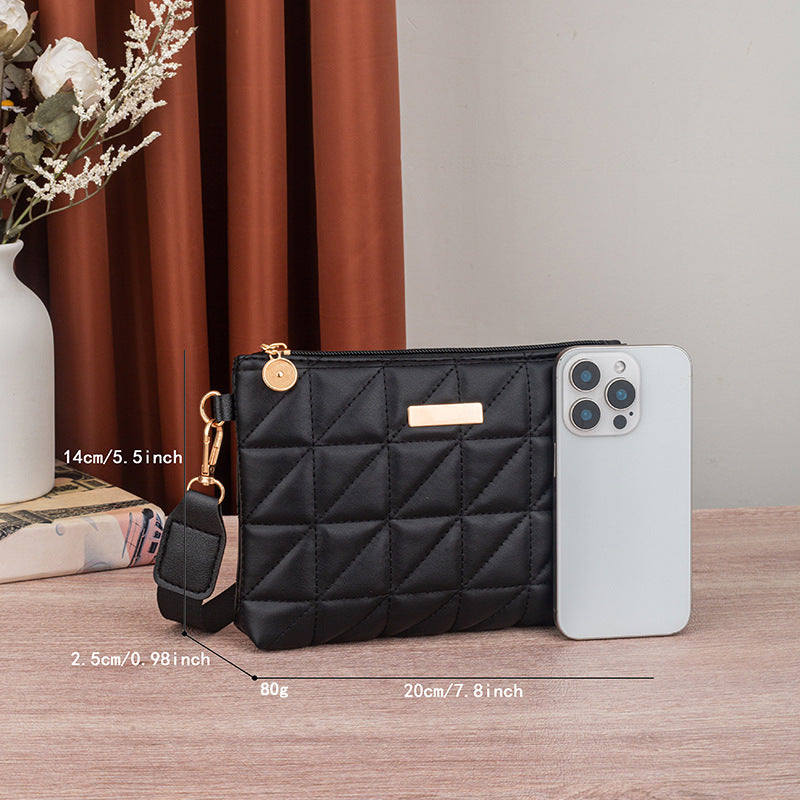 2025 New Triangle Embroidered Small Square Bag Ladies Bag Cross-Border Women's Bag Wholesale Fashion Versatile Chain Small Bag