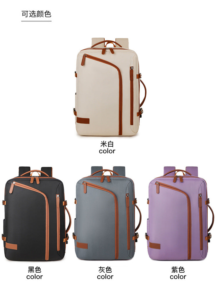 Backpack Expandable 15.6inch Business Backpack Multifunctional Casual Travel Backpack Contrast Color Student School Bag