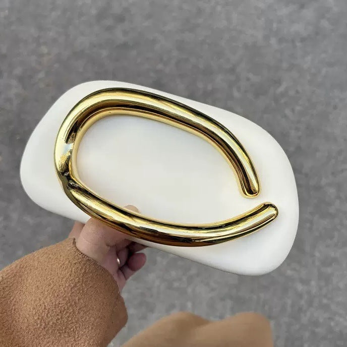 European and American Cross-Border Trendy Classic Round Box Clutch Bag Evening Bag Acrylic Bag Retro Metal Handle Single Shoulder Crossbody