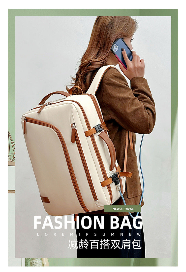 Backpack Expandable 15.6inch Business Backpack Multifunctional Casual Travel Backpack Contrast Color Student School Bag