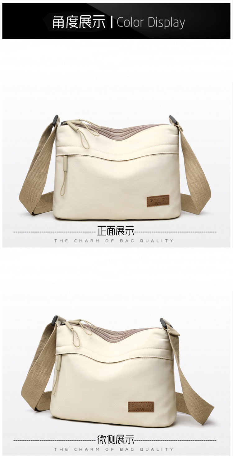 Casual Pure Color Nylon Cloth Bag for Women 2025 New Multifunctional Casual Waterproof Portable Fashion Shoulder Crossbody Bag