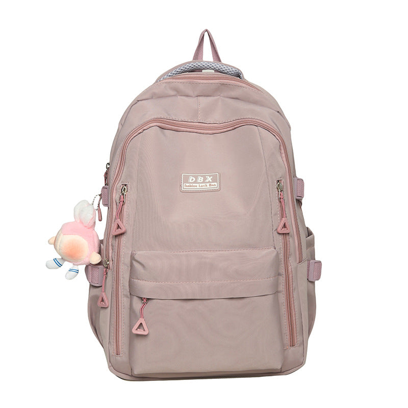 2026 New Style Backpack for Middle and High School Students, Versatile Solid Color School Bag, Large Capacity, Stain-Resistant, Business Trip Travel Backpack, Wholesale