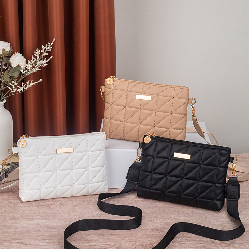 2025 New Triangle Embroidered Small Square Bag Ladies Bag Cross-Border Women's Bag Wholesale Fashion Versatile Chain Small Bag