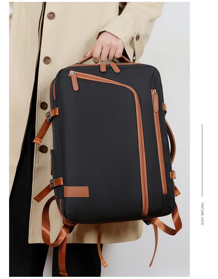 Backpack Expandable 15.6inch Business Backpack Multifunctional Casual Travel Backpack Contrast Color Student School Bag