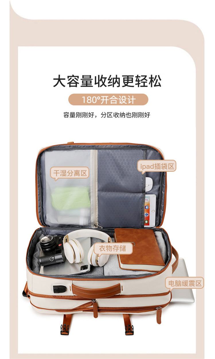 Backpack Expandable 15.6inch Business Backpack Multifunctional Casual Travel Backpack Contrast Color Student School Bag
