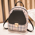 Small School Bag 2024 Korean Style Fashionable Small Backpack Satchel Shoulder Crossbody Bag Contrasting Color Mobile Phone Bag Pu Plaid Backpack