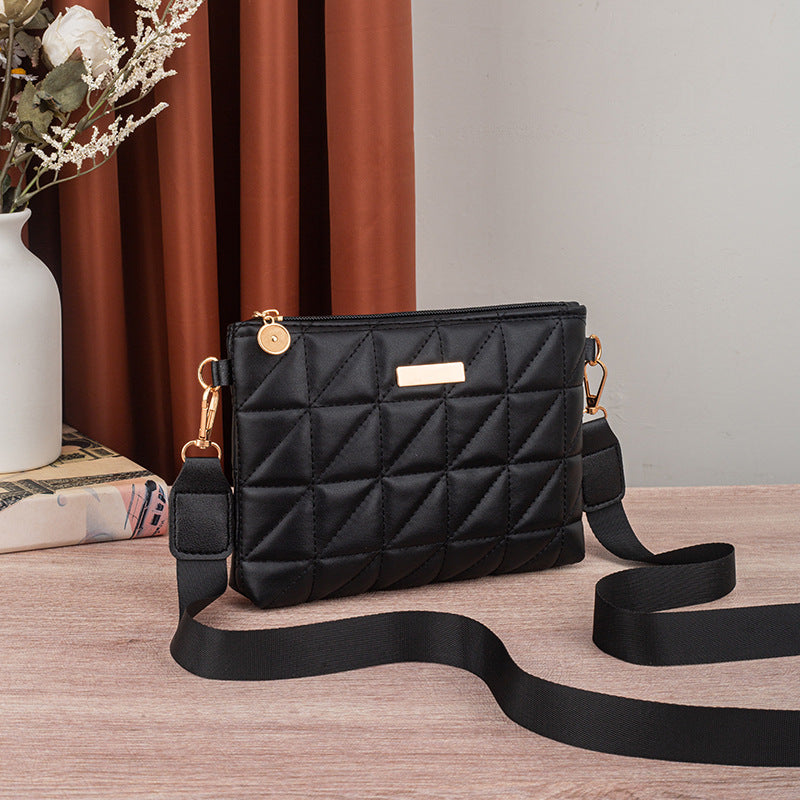 2025 New Triangle Embroidered Small Square Bag Ladies Bag Cross-Border Women's Bag Wholesale Fashion Versatile Chain Small Bag