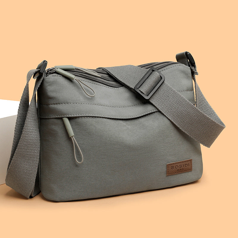 Casual Pure Color Nylon Cloth Bag for Women 2025 New Multifunctional Casual Waterproof Portable Fashion Shoulder Crossbody Bag