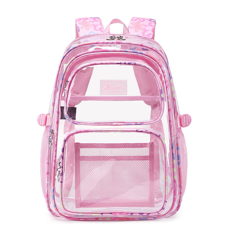 2026 Amazon New Pvc Transparent Backpack for Women, Campus College Student Bag, Large Capacity Casual Backpack