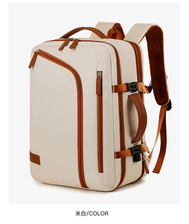 Backpack Expandable 15.6inch Business Backpack Multifunctional Casual Travel Backpack Contrast Color Student School Bag