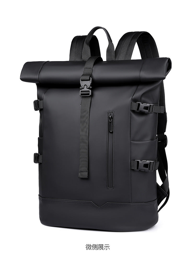 2025 Summer Cross-Border Backpack Men's Roll-Top Business Computer Bag Work Commuting Leisure Travel Backpack Fashion Trend