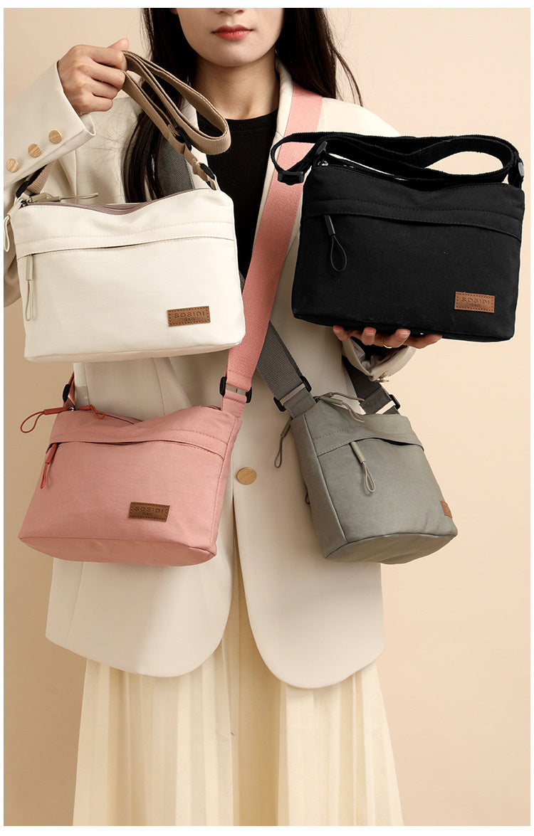 Casual Pure Color Nylon Cloth Bag for Women 2025 New Multifunctional Casual Waterproof Portable Fashion Shoulder Crossbody Bag