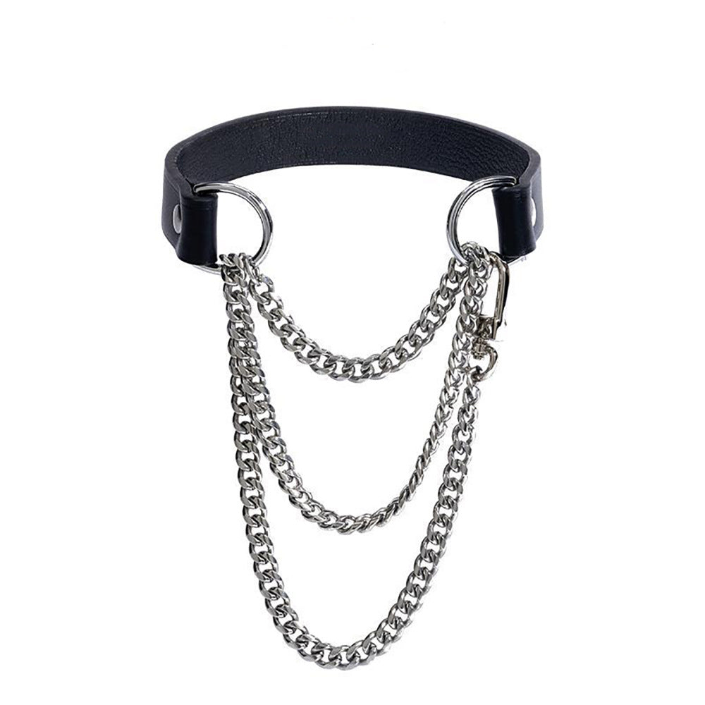Temperature-variable light-variable luminous cowhide collar female m collar y2k wind Choker neckband unisex high-grade necklace