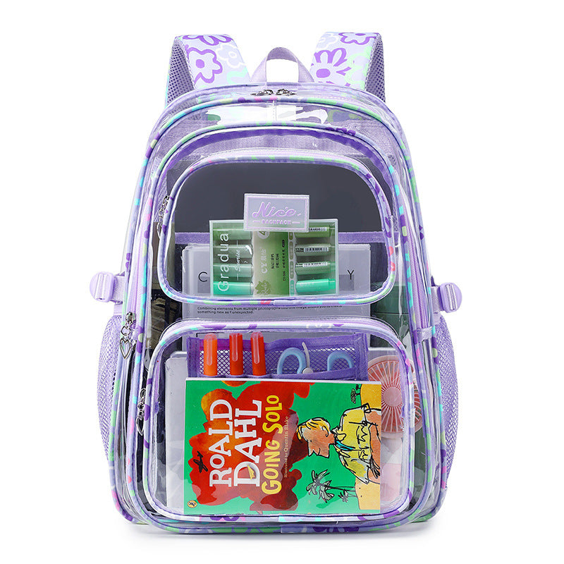 2026 Amazon New Pvc Transparent Backpack for Women, Campus College Student Bag, Large Capacity Casual Backpack