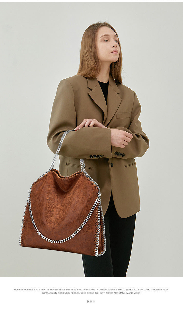 Aliexpress Foreign Trade 2025 New Chain Women's Bag Foldable Women's Shoulder Bag Factory Direct Sales Large Bag Wholesale