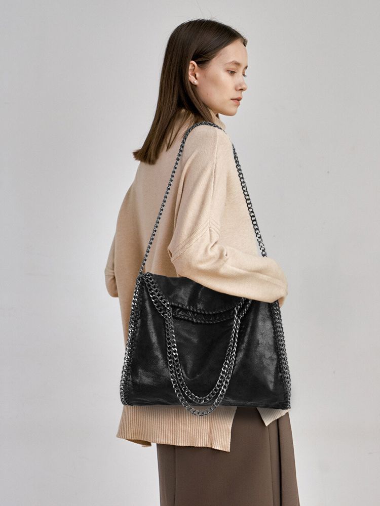 Aliexpress Foreign Trade 2025 New Chain Women's Bag Foldable Women's Shoulder Bag Factory Direct Sales Large Bag Wholesale