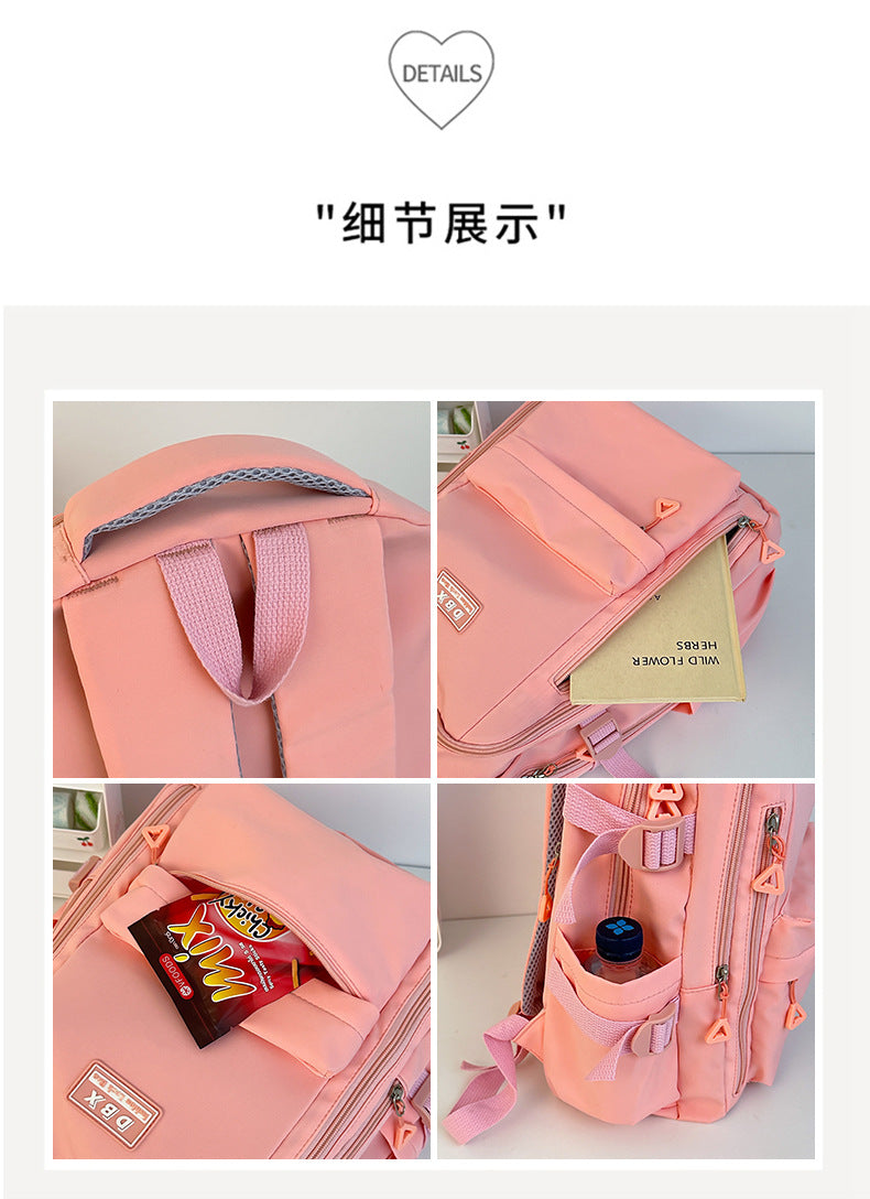 2026 New Style Backpack for Middle and High School Students, Versatile Solid Color School Bag, Large Capacity, Stain-Resistant, Business Trip Travel Backpack, Wholesale