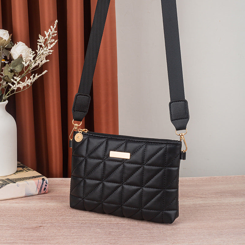 2025 New Triangle Embroidered Small Square Bag Ladies Bag Cross-Border Women's Bag Wholesale Fashion Versatile Chain Small Bag