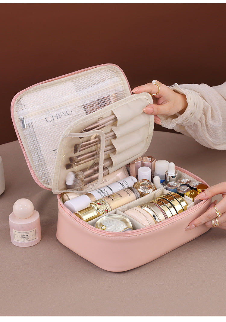 Cosmetic Partition Storage Bag Portable Large Capacity Cosmetic Bag Light Luxury High-end Travel Portable Toiletry Bag