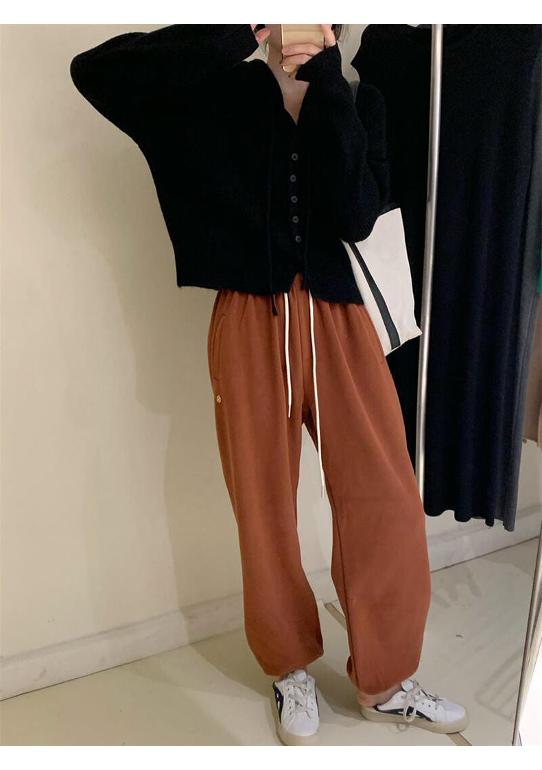 Gentle Style Hooded Knitted Cardigan Women's Elegant Top Loose Sweater Shawl Outer Single-Breasted Casual Sweatshirt