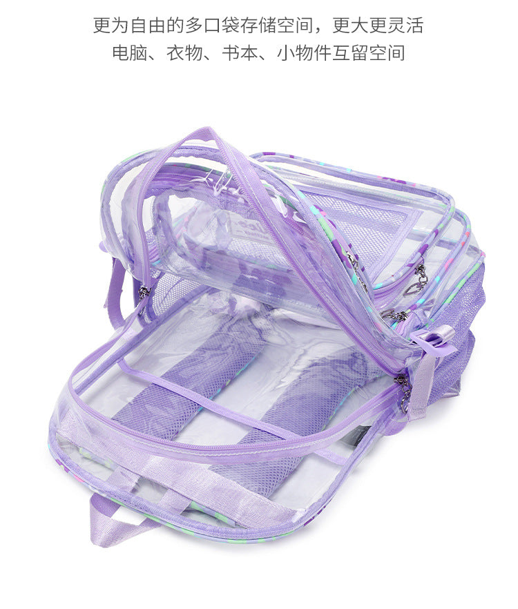 2026 Amazon New Pvc Transparent Backpack for Women, Campus College Student Bag, Large Capacity Casual Backpack