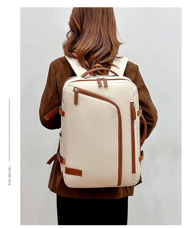 Backpack Expandable 15.6inch Business Backpack Multifunctional Casual Travel Backpack Contrast Color Student School Bag
