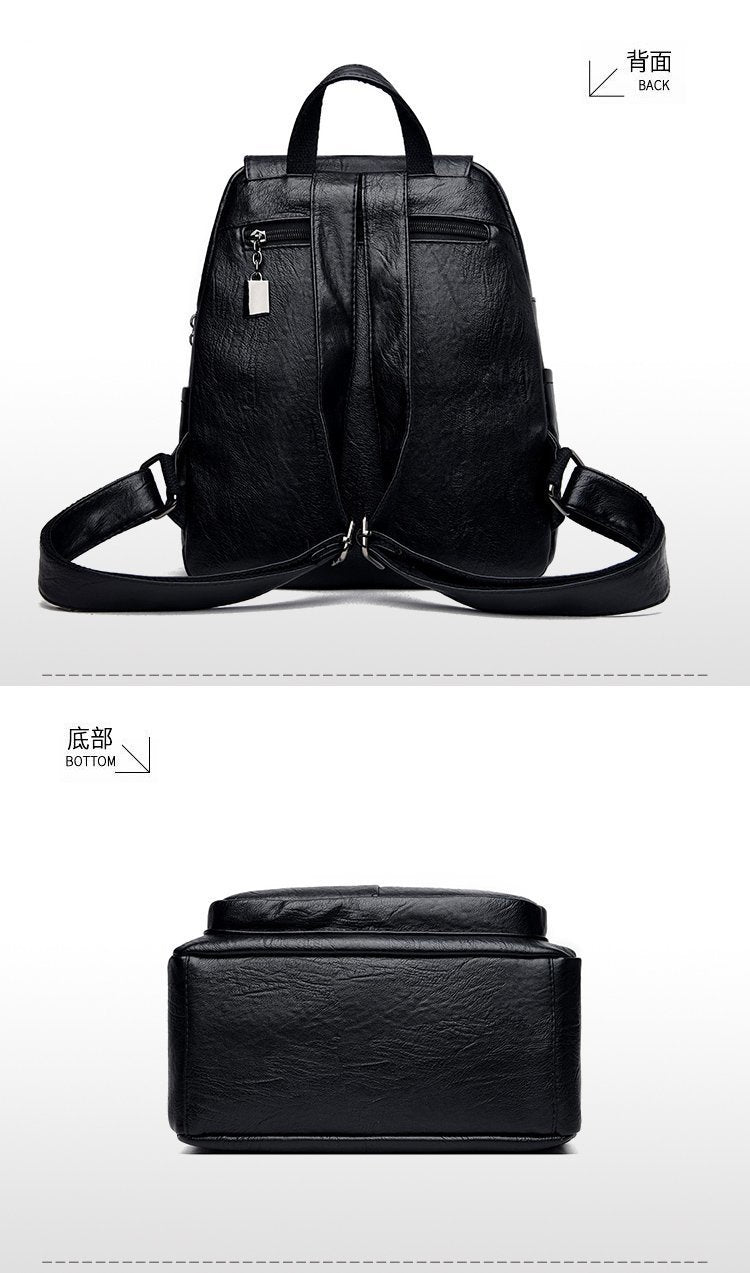 Cross-Border Women's Bag Backpack 2025 New Soft Leather Fashion Versatile Backpack Women's Large Capacity Travel Bag Ready for Sale