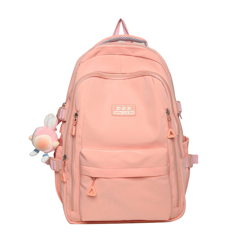 2026 New Style Backpack for Middle and High School Students, Versatile Solid Color School Bag, Large Capacity, Stain-Resistant, Business Trip Travel Backpack, Wholesale