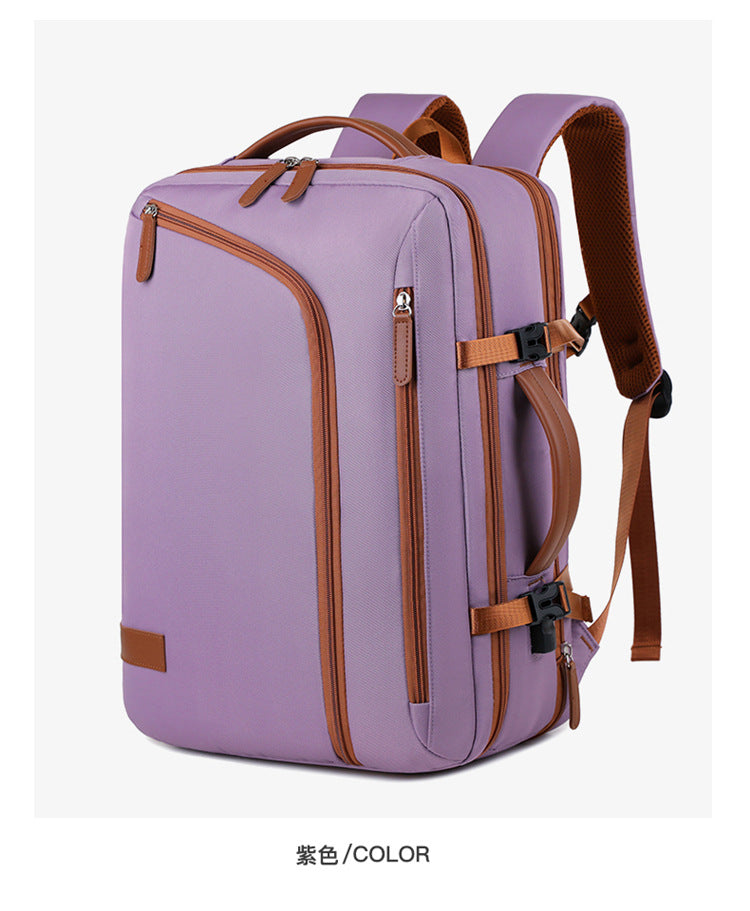 Backpack Expandable 15.6inch Business Backpack Multifunctional Casual Travel Backpack Contrast Color Student School Bag