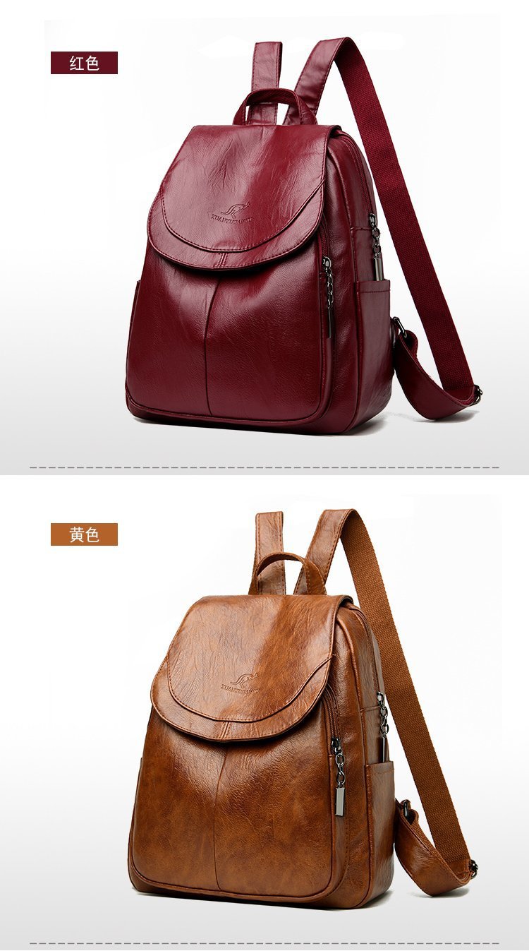 Cross-Border Women's Bag Backpack 2025 New Soft Leather Fashion Versatile Backpack Women's Large Capacity Travel Bag Ready for Sale